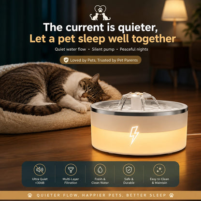 2.5L Automatic Cat Water Fountain – USB Pet Drinking Fountain with Circulating Filter & Ultra-Quiet Pump